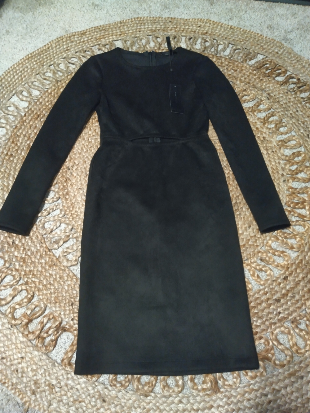 BCBGMAXAZRIA Whitley Knit Faux Suede Midi Dress Size XXS-NWT